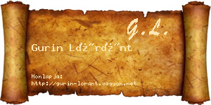 Gurin Lóránt névjegykártya